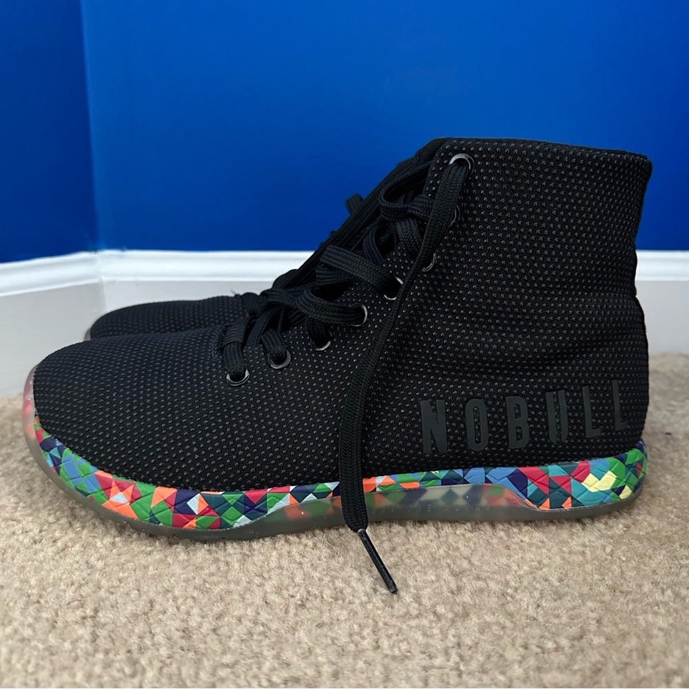 NoBull High Top Trainers Women’s Size 9 Black Outwork Wild Floral Sneakers Shoes